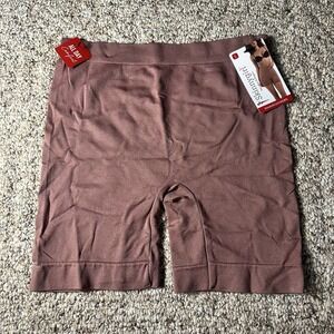 Skinny Girl Seamless Slip Shorts High Waisted Lg Brown #SG7648 $42 MSRP NWT